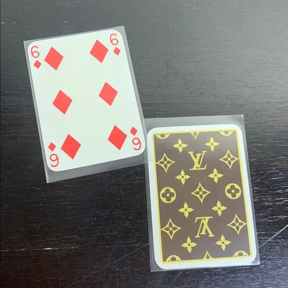 Louis Vuitton “6♦️” Collector Classic Brown Tan Monogram Playing Card - Picture 1 of 2